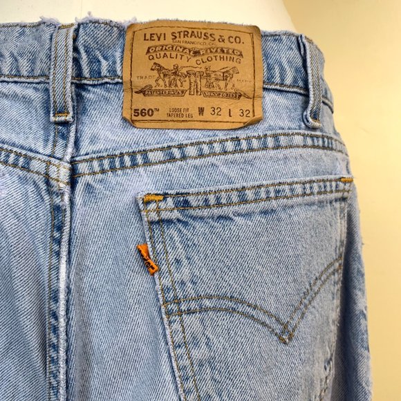 80’s Orange Label Light Wash Distressed 560 Jeans - Picture 3 of 11